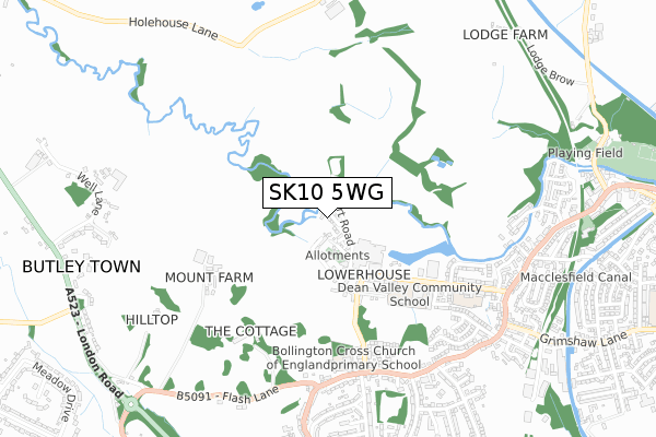 SK10 5WG map - small scale - OS Open Zoomstack (Ordnance Survey)