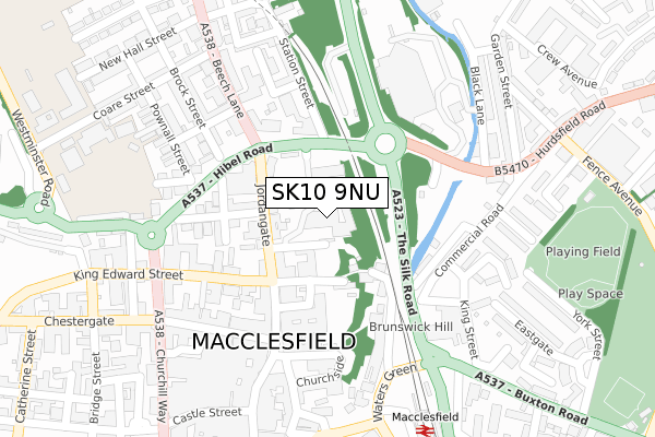 SK10 9NU map - large scale - OS Open Zoomstack (Ordnance Survey)