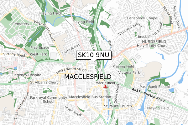 SK10 9NU map - small scale - OS Open Zoomstack (Ordnance Survey)