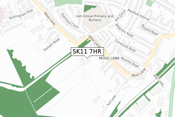 SK11 7HR map - large scale - OS Open Zoomstack (Ordnance Survey)