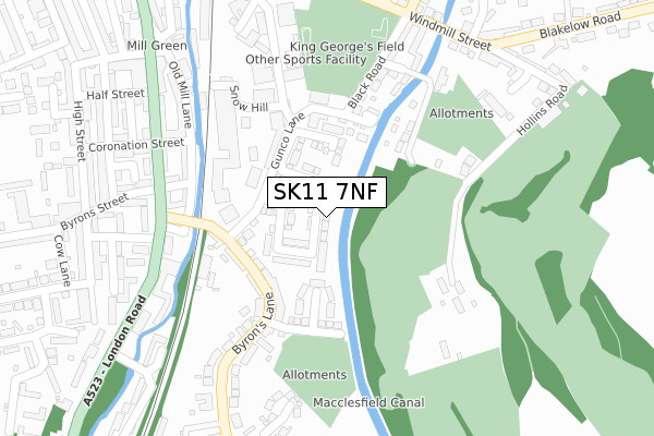 SK11 7NF map - large scale - OS Open Zoomstack (Ordnance Survey)