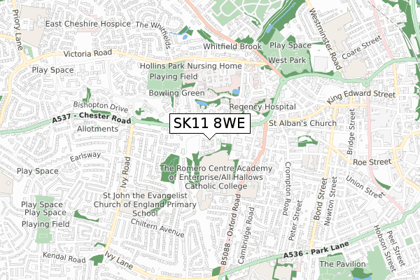 SK11 8WE map - small scale - OS Open Zoomstack (Ordnance Survey)