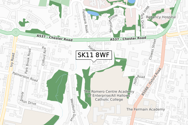 SK11 8WF map - large scale - OS Open Zoomstack (Ordnance Survey)