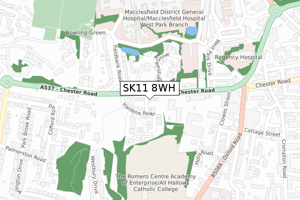 SK11 8WH map - large scale - OS Open Zoomstack (Ordnance Survey)