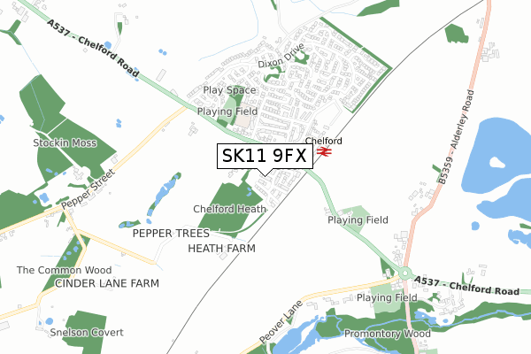 SK11 9FX map - small scale - OS Open Zoomstack (Ordnance Survey) SK11 9FX map - small scale - OS Open Zoomstack (Ordnance Survey)