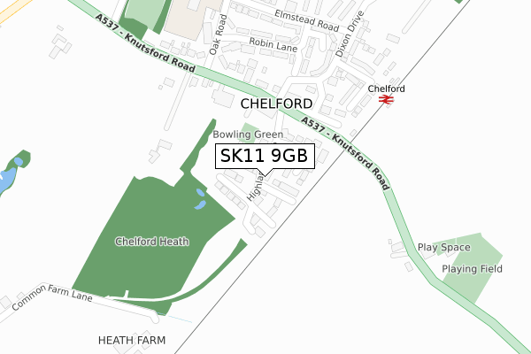 SK11 9GB map - large scale - OS Open Zoomstack (Ordnance Survey)