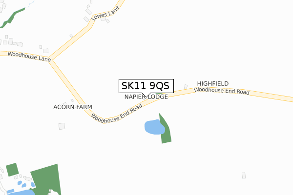 SK11 9QS map - large scale - OS Open Zoomstack (Ordnance Survey)