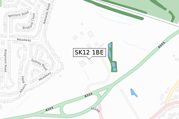 SK12 1BE map - large scale - OS Open Zoomstack (Ordnance Survey)