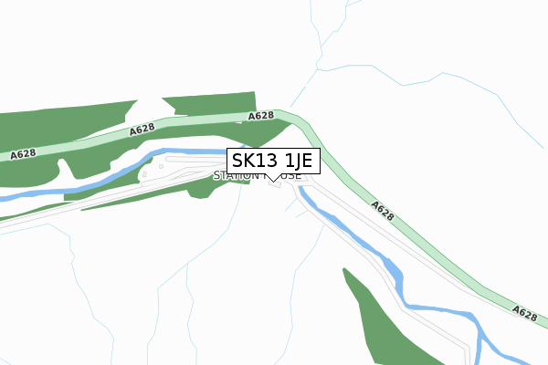 SK13 1JE map - large scale - OS Open Zoomstack (Ordnance Survey)