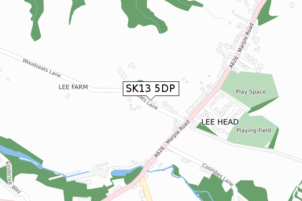 SK13 5DP map - large scale - OS Open Zoomstack (Ordnance Survey)