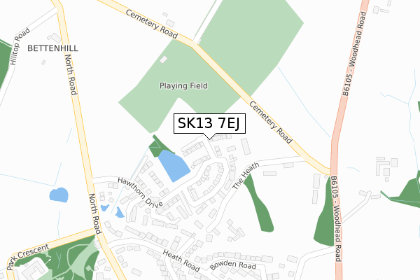 SK13 7EJ map - large scale - OS Open Zoomstack (Ordnance Survey)