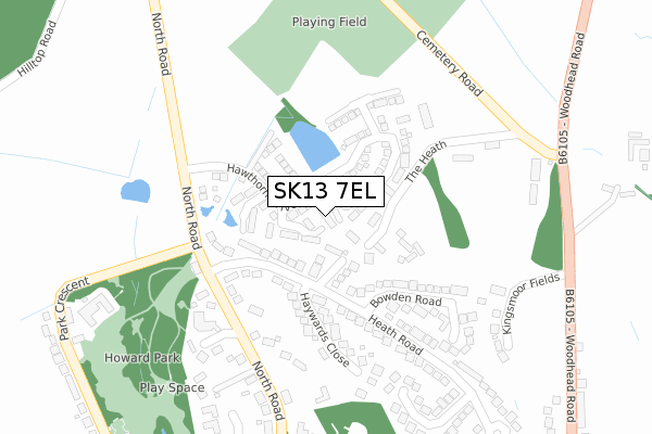 SK13 7EL map - large scale - OS Open Zoomstack (Ordnance Survey)