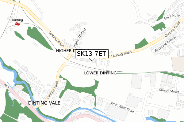SK13 7ET map - large scale - OS Open Zoomstack (Ordnance Survey)