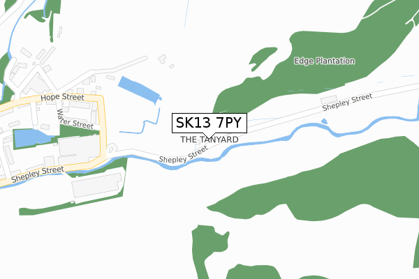 SK13 7PY map - large scale - OS Open Zoomstack (Ordnance Survey)