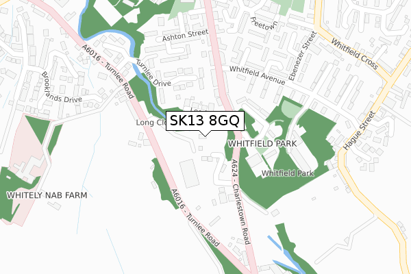 SK13 8GQ map - large scale - OS Open Zoomstack (Ordnance Survey)