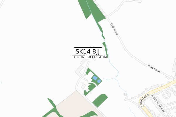 SK14 8JJ map - large scale - OS Open Zoomstack (Ordnance Survey)