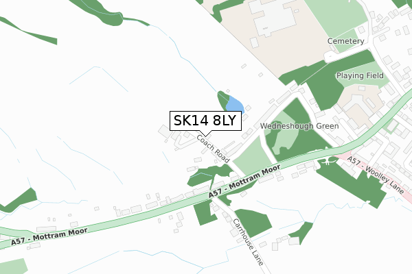 SK14 8LY map - large scale - OS Open Zoomstack (Ordnance Survey)