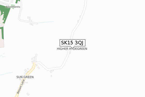 SK15 3QJ map - large scale - OS Open Zoomstack (Ordnance Survey)