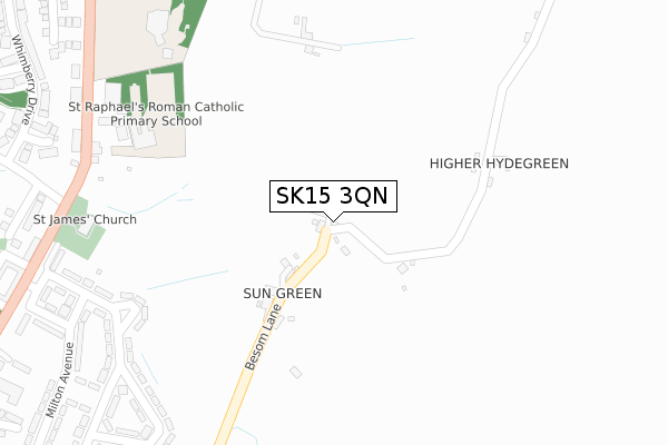SK15 3QN map - large scale - OS Open Zoomstack (Ordnance Survey)