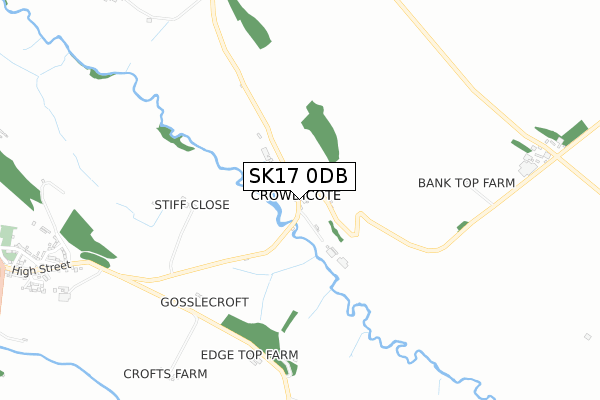 SK17 0DB map - small scale - OS Open Zoomstack (Ordnance Survey)