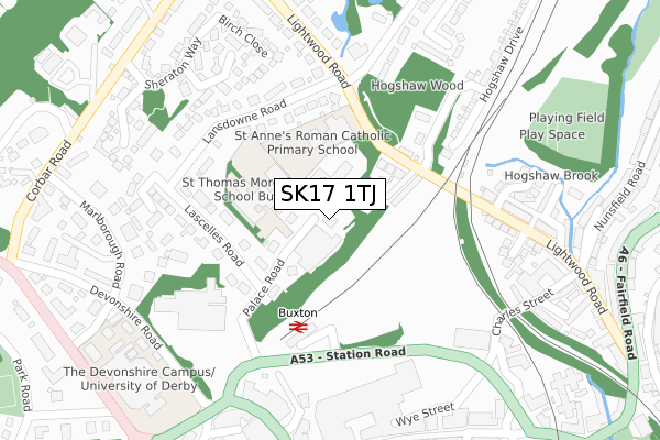 SK17 1TJ map - large scale - OS Open Zoomstack (Ordnance Survey) SK17 1TJ map - large scale - OS Open Zoomstack (Ordnance Survey)
