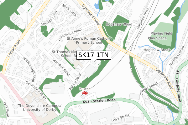 SK17 1TN map - large scale - OS Open Zoomstack (Ordnance Survey) SK17 1TN map - large scale - OS Open Zoomstack (Ordnance Survey)
