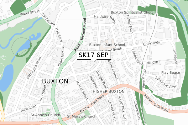 SK17 6EP map - large scale - OS Open Zoomstack (Ordnance Survey)