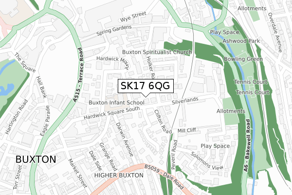 SK17 6QG map - large scale - OS Open Zoomstack (Ordnance Survey)