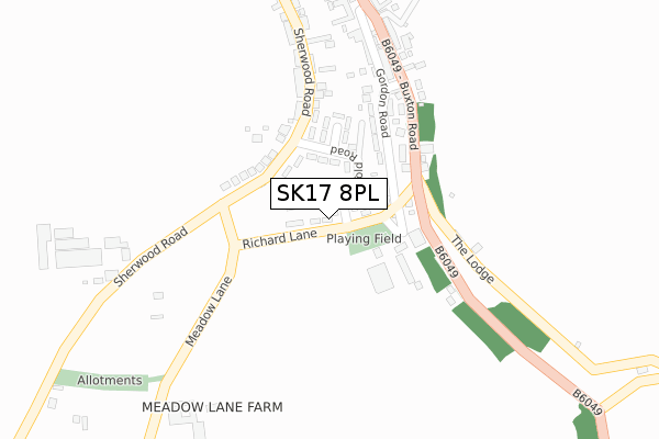 SK17 8PL map - large scale - OS Open Zoomstack (Ordnance Survey)