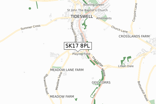 SK17 8PL map - small scale - OS Open Zoomstack (Ordnance Survey)