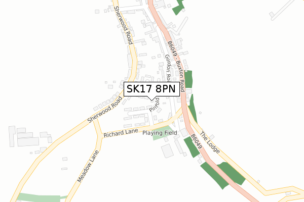 SK17 8PN map - large scale - OS Open Zoomstack (Ordnance Survey)