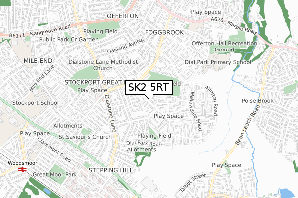 SK2 5RT map - small scale - OS Open Zoomstack (Ordnance Survey)