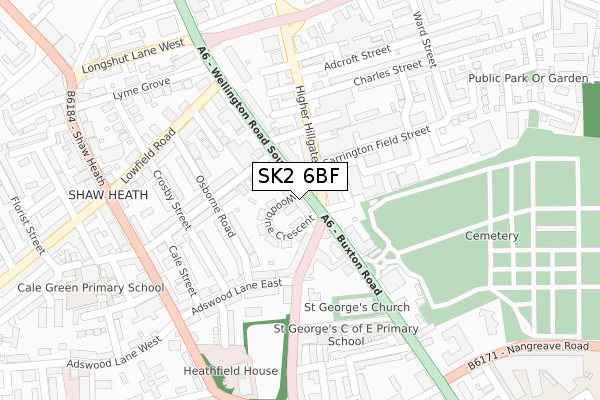 SK2 6BF map - large scale - OS Open Zoomstack (Ordnance Survey)