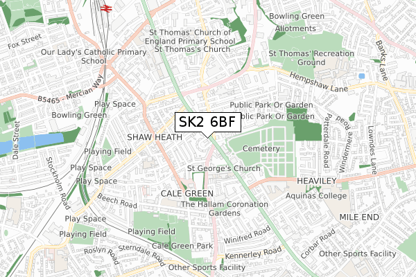 SK2 6BF map - small scale - OS Open Zoomstack (Ordnance Survey)