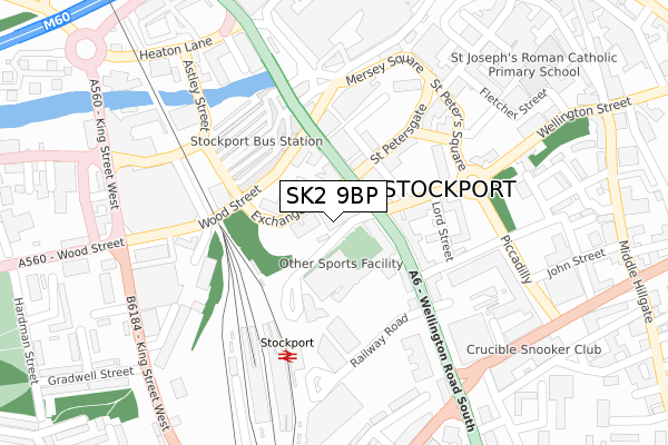 SK2 9BP map - large scale - OS Open Zoomstack (Ordnance Survey)