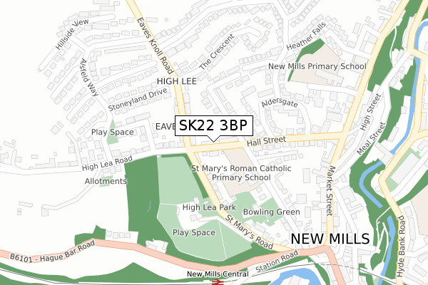 SK22 3BP map - large scale - OS Open Zoomstack (Ordnance Survey)