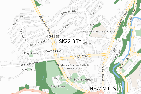 SK22 3BY map - large scale - OS Open Zoomstack (Ordnance Survey)