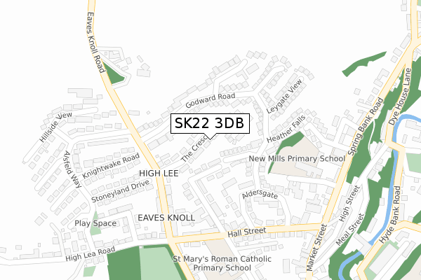 SK22 3DB map - large scale - OS Open Zoomstack (Ordnance Survey)