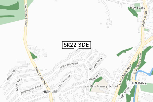 SK22 3DE map - large scale - OS Open Zoomstack (Ordnance Survey)