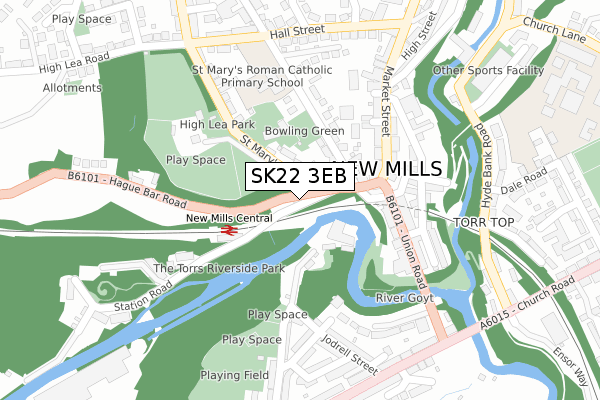 SK22 3EB map - large scale - OS Open Zoomstack (Ordnance Survey)