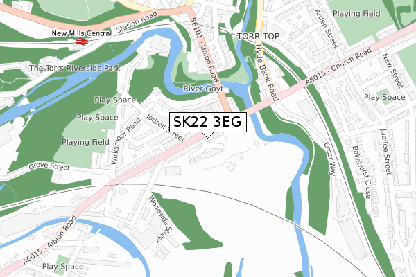 SK22 3EG map - large scale - OS Open Zoomstack (Ordnance Survey)