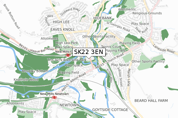 SK22 3EN map - small scale - OS Open Zoomstack (Ordnance Survey)