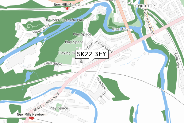 SK22 3EY map - large scale - OS Open Zoomstack (Ordnance Survey)