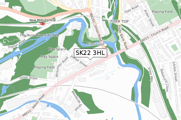 SK22 3HL map - large scale - OS Open Zoomstack (Ordnance Survey)