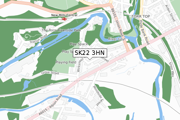 SK22 3HN map - large scale - OS Open Zoomstack (Ordnance Survey)