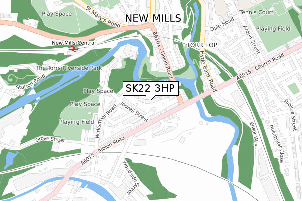 SK22 3HP map - large scale - OS Open Zoomstack (Ordnance Survey)