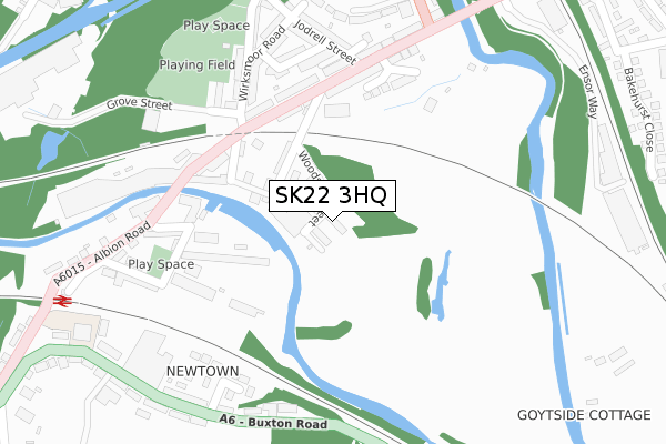 SK22 3HQ map - large scale - OS Open Zoomstack (Ordnance Survey)