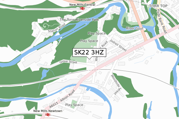 SK22 3HZ map - large scale - OS Open Zoomstack (Ordnance Survey)