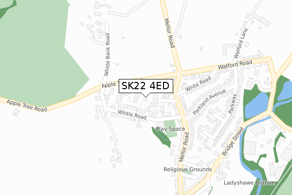 SK22 4ED map - large scale - OS Open Zoomstack (Ordnance Survey)