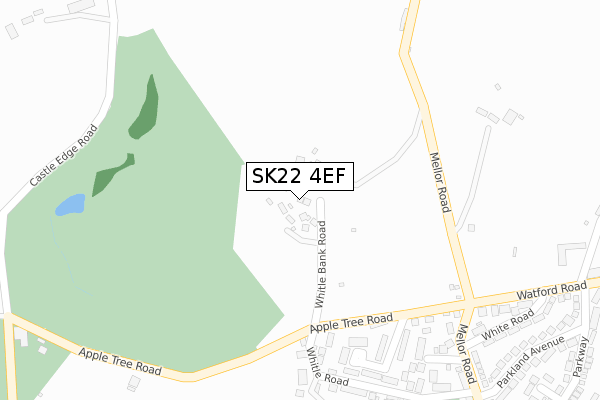 SK22 4EF map - large scale - OS Open Zoomstack (Ordnance Survey)